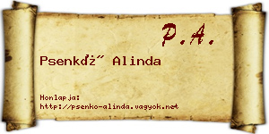 Psenkó Alinda névjegykártya